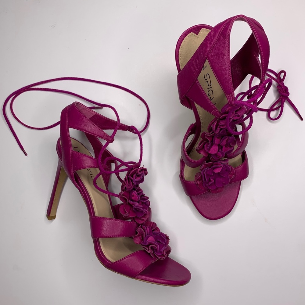 Via Spiga Pink Strappy Heels - Picture 4 of 13
